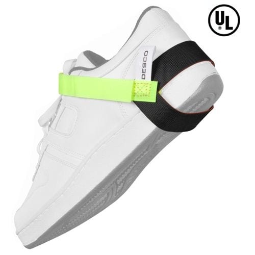 FOOT GROUNDER, HEEL, LIME GREEN STRAP, 1MEG, UL LISTED