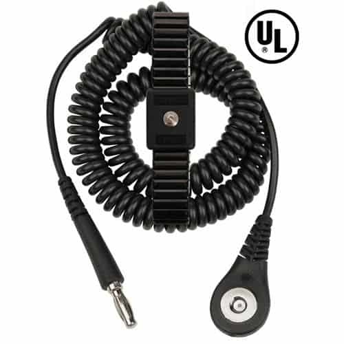 WRIST STRAP, PREMIUM METAL EXP LARGE, 6' CORD, 4MM
