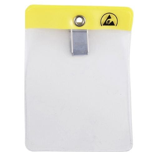 ESD BADGE HOLDER, CLIP-ON, VERTICAL, 2-11/16INx3-11/16IN
