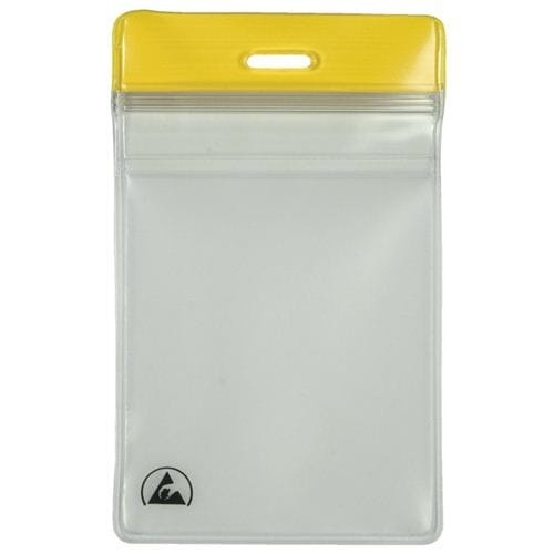 BADGE HOLDER, ESD, ZIPPER, VERTICAL, 2-11/16'' x 4-3/8''