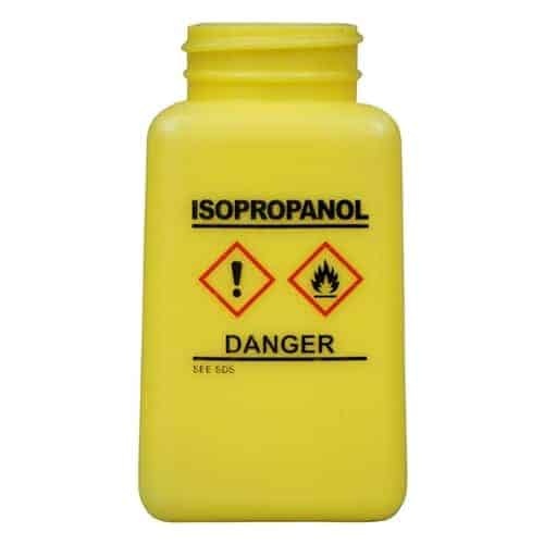 BOTTLE ONLY, YELLOW, HCS LABEL, ISOPROPANOL PRINTED,6OZ