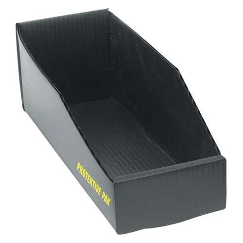 BIN BOX, OPEN, PLASTEK , 24 x 6 x 4 IN ESD