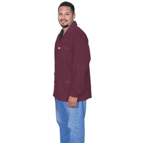 SMOCK, STATSHIELD, JACKET, CUFFS, BURGUNDY, 4XLARGE