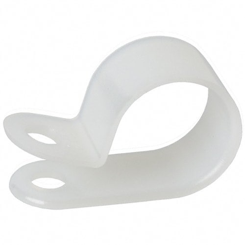 Clamp 5/8" White Nylon, Hole Size 5/8", # 10 Screw - PK/100