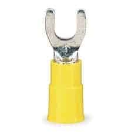 Terminal Fork 12-10 Awg. Stud 10. Insulated Nylon. PK/100