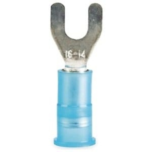 Terminal Fork 16-14 Awg. Stud 10. Insulated Nylon. PK/100