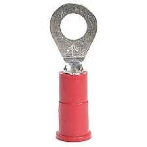 Terminal Ring Tongue 22-18 Awg. Stud 6. Insulated Nylon. PK/100