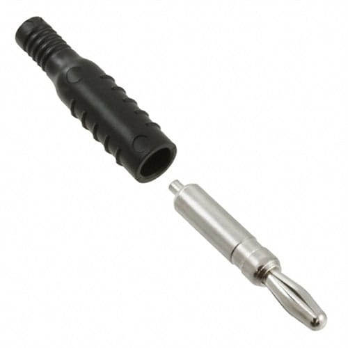 Banana Plug Do-It-Yourself Inline w/Flexible Boot BLK 5/PK