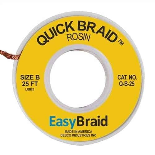 Q-B-25 DESOLDERING BRAID, QUICK BRAID, .050" X 25 ft