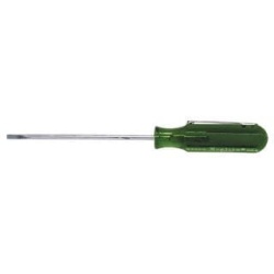 SCREWDRIVER 3/32in x 2in Rnd Bld Pckt Clip GRN Slotted