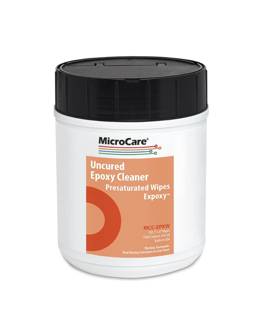 MCCEPXW Uncured Epoxy Cleaner PreSaturated Wipes, 5 x 8", 100 per Tub