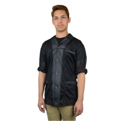 SMOCK, CONVERTIBLE SLEEVE, SNAP CUFFS, BLACK, MEDIUM