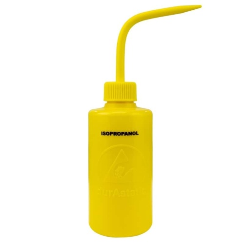 Menda 35792 Yellow durAstatic® Wash Bottle, 8 oz, Printed 'ISOPROPANOL'