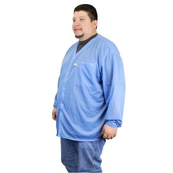 SMOCK, NOSTAT, JACKET, SNAPS, BLUE, XSMALL  1 POCKET