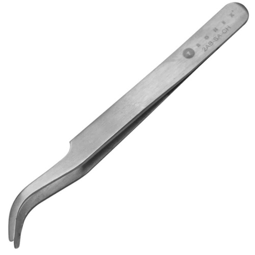 PRECISION SS TWEEZERS, CURVED BLUNT 2AB SA