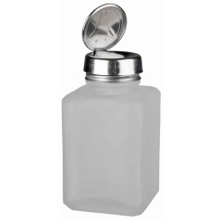 ONE-TOUCH, SS SQUARE GLASS CLEAR FROSTED, 6 OZ