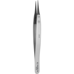 Excelta Tweezers - Replaceable Carbon Fiber .012" x .011" Tip - Straight