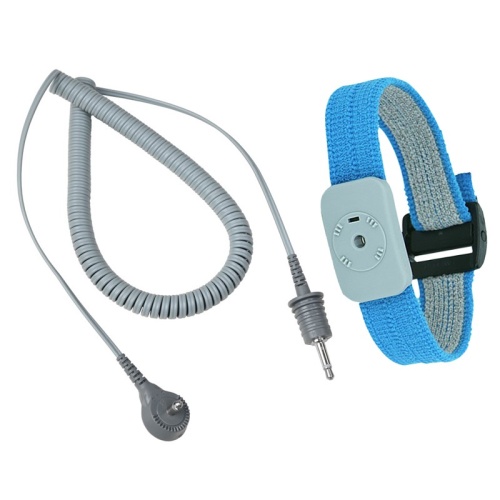 WRIST STRAP ADJUSTABLE,  DUAL CONDUCTOR w/5' COIL CORD