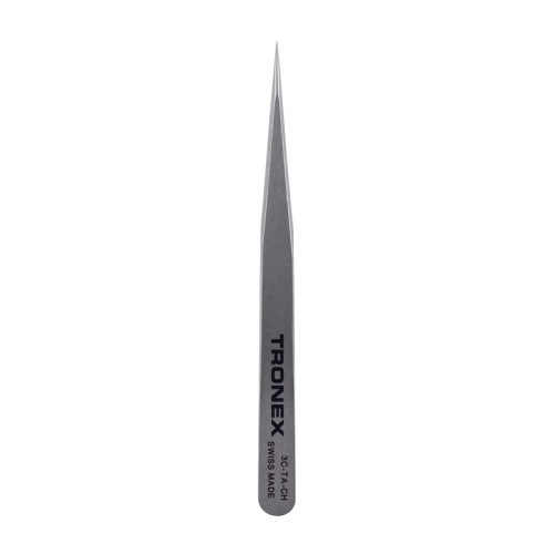 Tronex High Precision Tweezer, Titanium, Short Body Straight Fine Sharp Tip