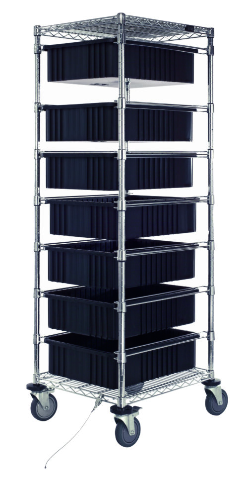 Quantum Storage Conductive Bin Cart 7 Levels No Bins