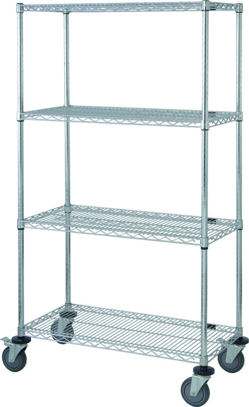 Quantum Storage Wire 4 Shelf Mobile Cart 63 in.