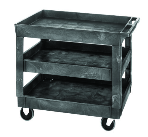 Quantum Storage Plastic Cart 3 Shelf