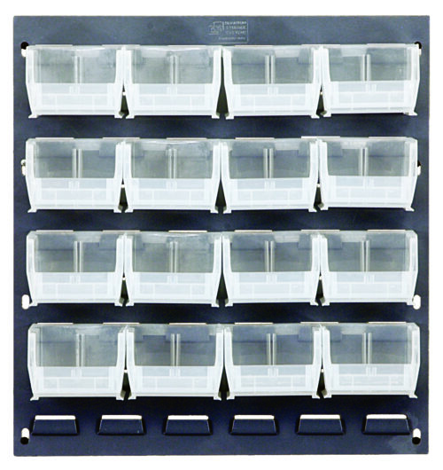 Quantum Storage 18X19 Louvered Panel W/16 Bins Clear
