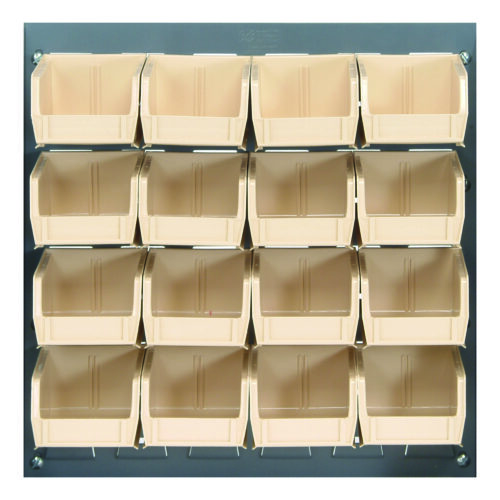 Quantum Storage 18 in. Louvered Panel Unit W/16 Ivory Bins