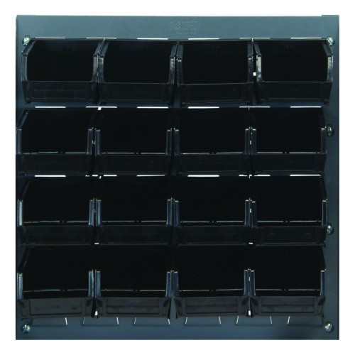 Quantum Storage 18 in. Louvered Panel Unit W/16 Black Bins