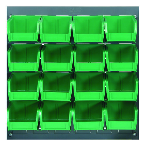 Quantum Storage 18 in. Louvered Panel Unit W/16 Green Bins