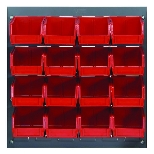 Quantum Storage 18 in. Louvered Panel Unit W/16 Red Bins