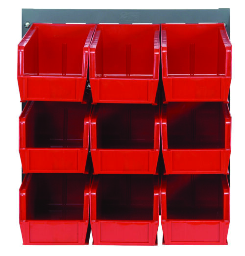 Quantum Storage 18 in. Louvered Panel Unit W/9 Red Bins