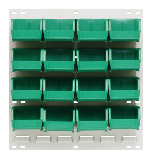 Quantum Storage 18X19 Hc Louvered Panel W/16 Bins Green