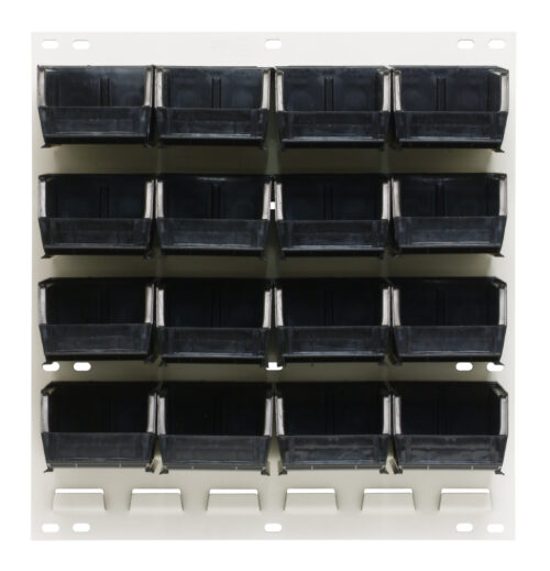 Quantum Storage 18X19 Hc Louvered Panel W/16 Bins Black