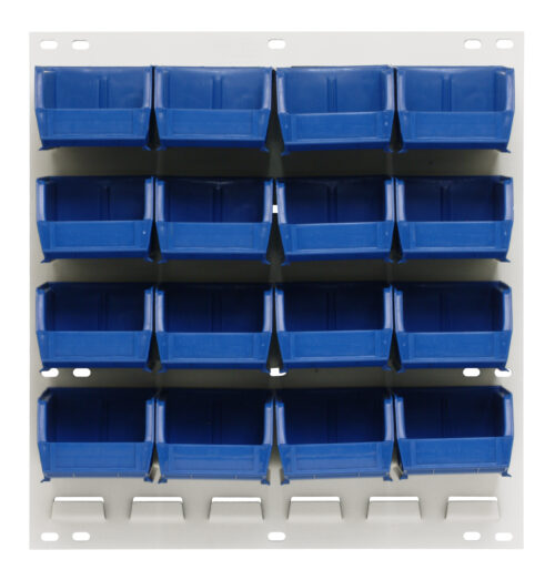 Quantum Storage 18X19 Hc Louvered Panel W/16 Bins Blue