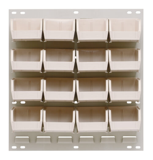 Quantum Storage 18X19 Hc Louvered Panel W/16 Bins Ivory
