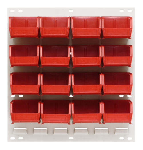 Quantum Storage 18X19 Hc Louvered Panel W/16 Bins Red