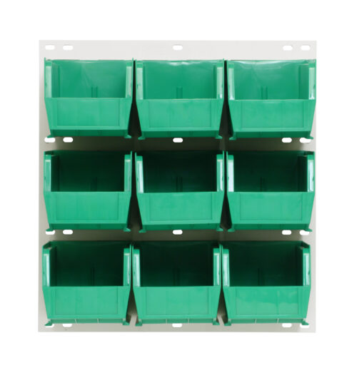 Quantum Storage 18X19 Hc Louvered Panel W/9 Bins Green