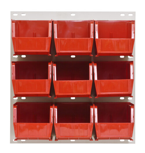 Quantum Storage 18X19 Hc Louvered Panel W/9 Bins Red