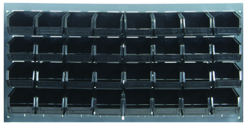 Quantum Storage 36 in. Louvered Panel Unit W/32 Black Bins