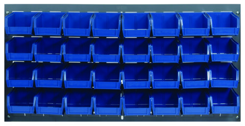Quantum Storage 36 in. Louvered Panel Unit W/32 Blue Bins