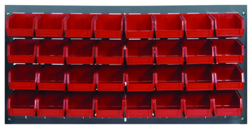 Quantum Storage 36 in. Louvered Panel Unit W/32 Red Bins