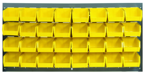 Quantum Storage 36 in. Louvered Panel Unit W/32 Yellow Bins