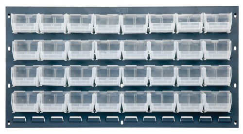 Quantum Storage 36X19 Louvered Panel W/32 Bins Clear