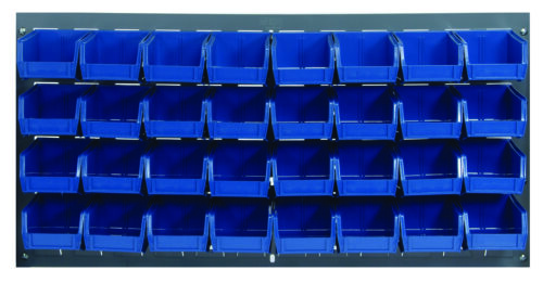 Quantum Storage 36 in. Louvered Panel Unit W/32 Blue Bins