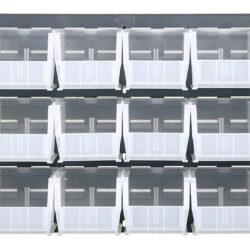 Quantum Storage 36X19 Louvered Panel W/18 Bins Clear