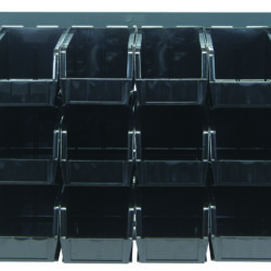 Quantum Storage 36 in. Louvered Panel Unit W/18 Black Bins