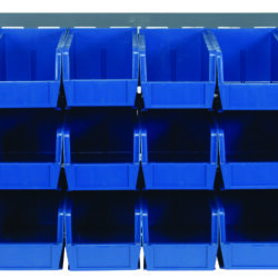 Quantum Storage 36 in. Louvered Panel Unit W/18 Blue Bins