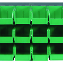 Quantum Storage 36 in. Louvered Panel Unit W/18 Green Bins