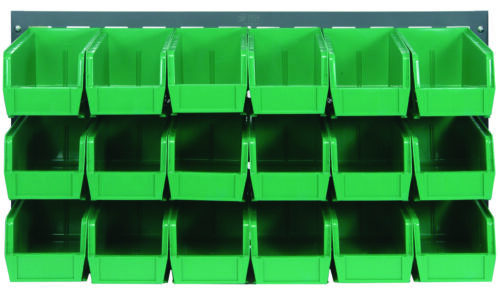 Quantum Storage 36 in. Louvered Panel Unit W/18 Green Bins